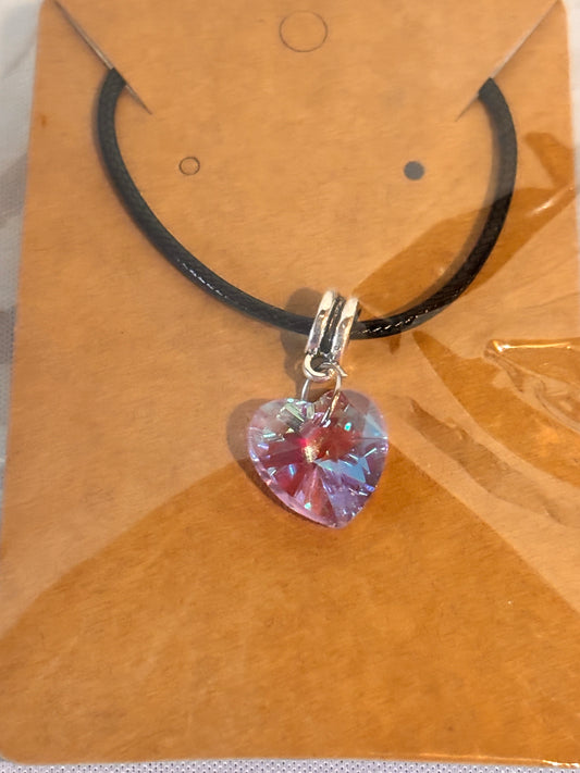 Pink Gem Heart Necklace