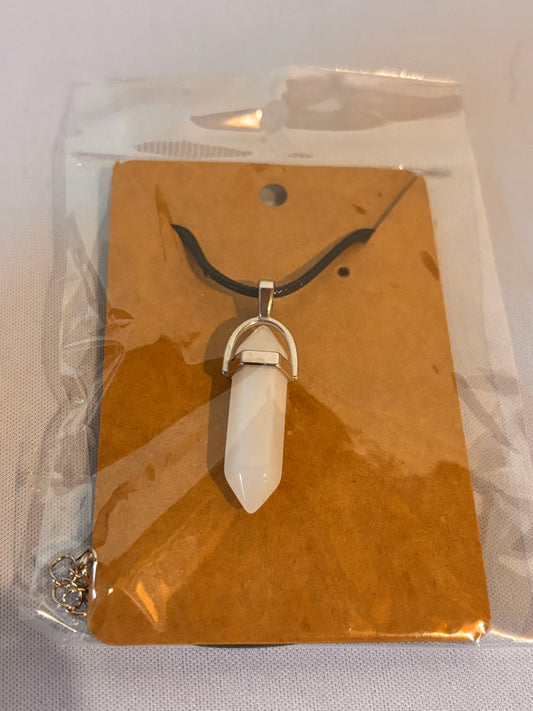 White Crystal like Stone Necklace