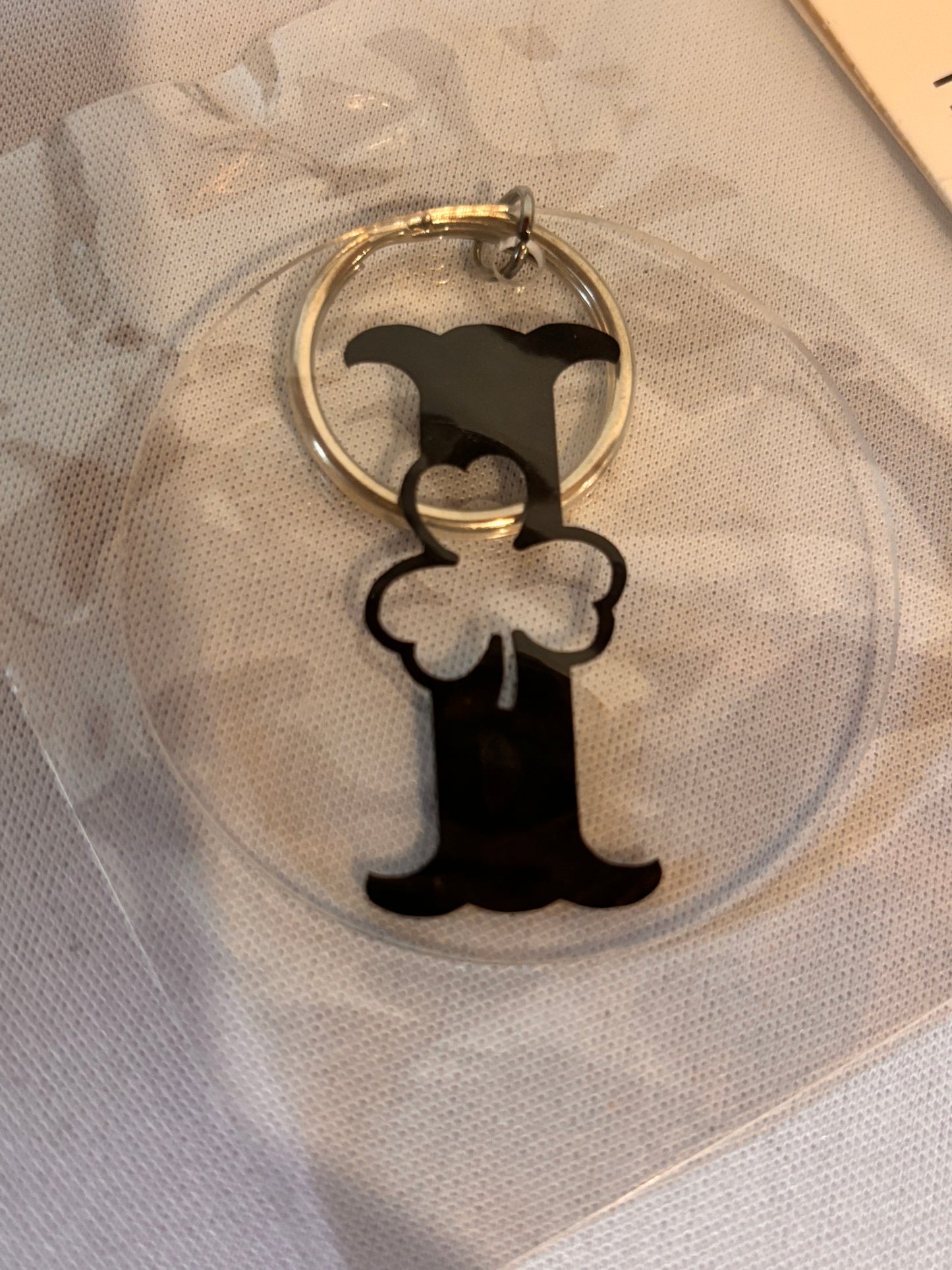 I with Shamrock Vinyl Keychain