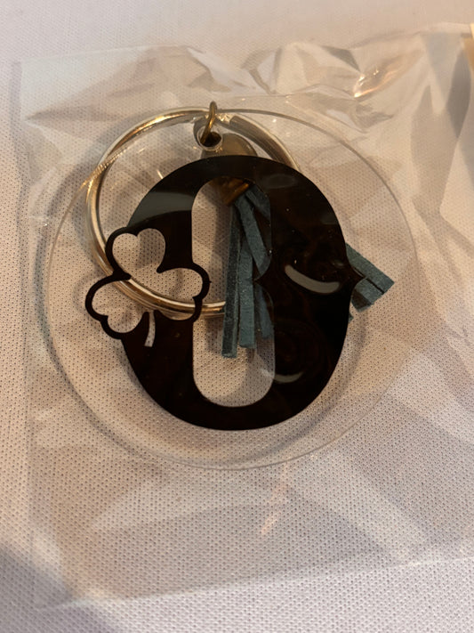 O with Shamrock Vinyl Keychain