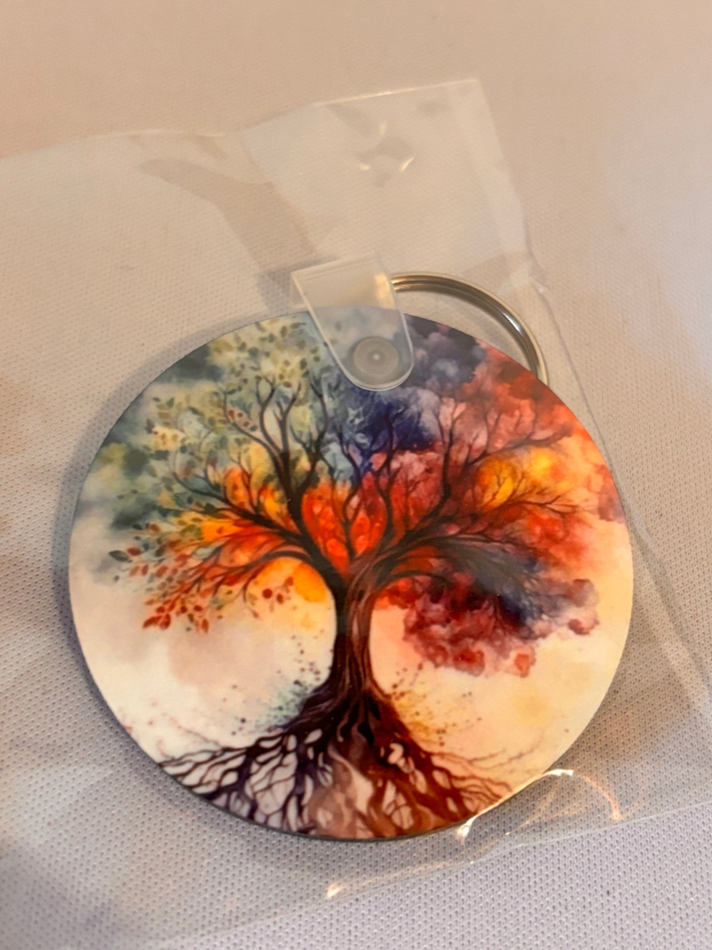 Rainbow Tree of Life Sublimation Keychain