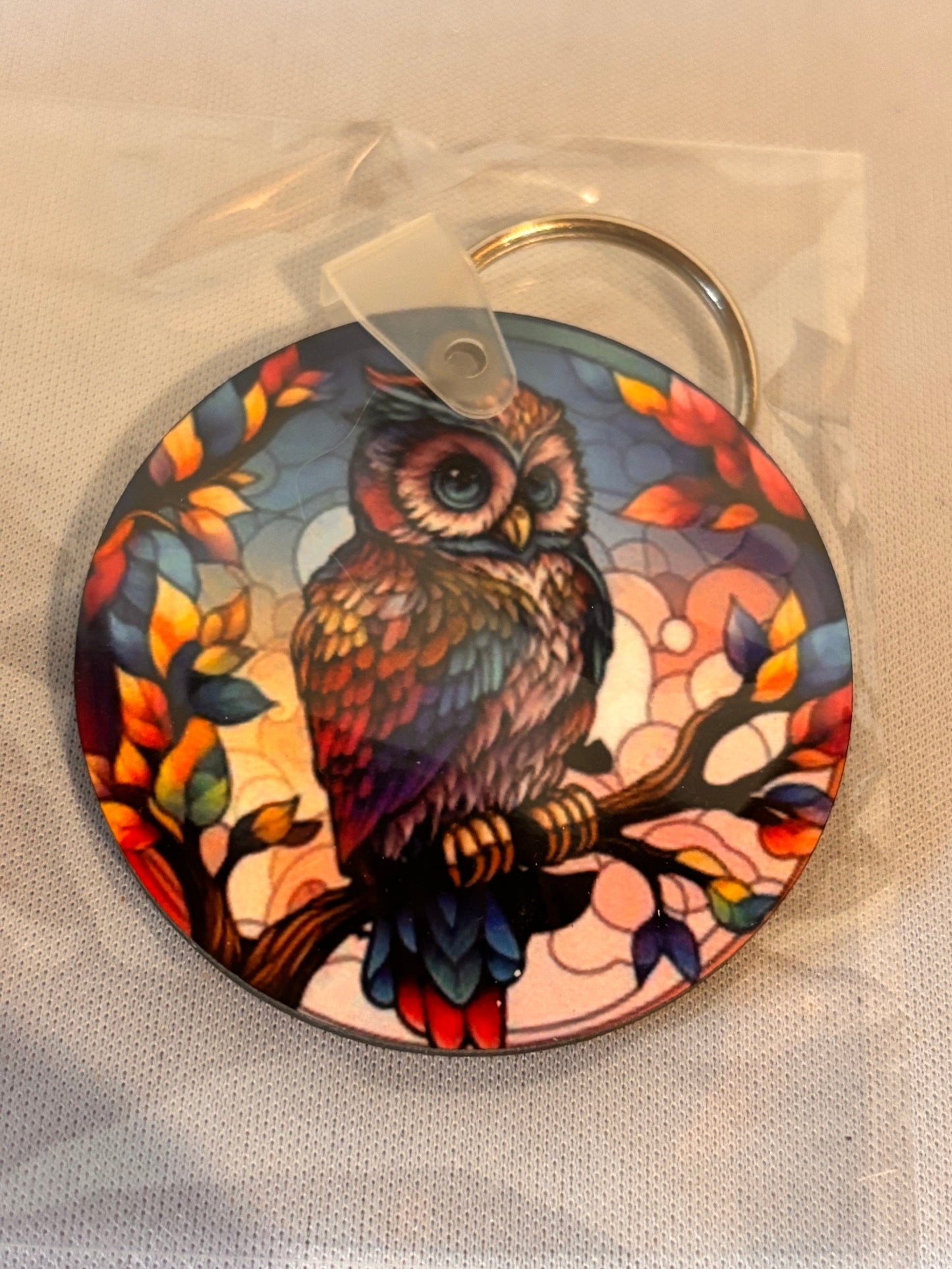 owl sublimation keychain