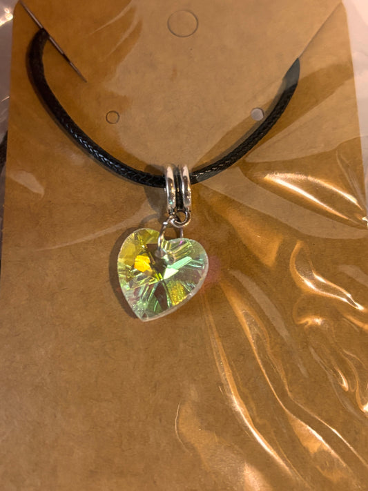 White Heart Gem Necklace