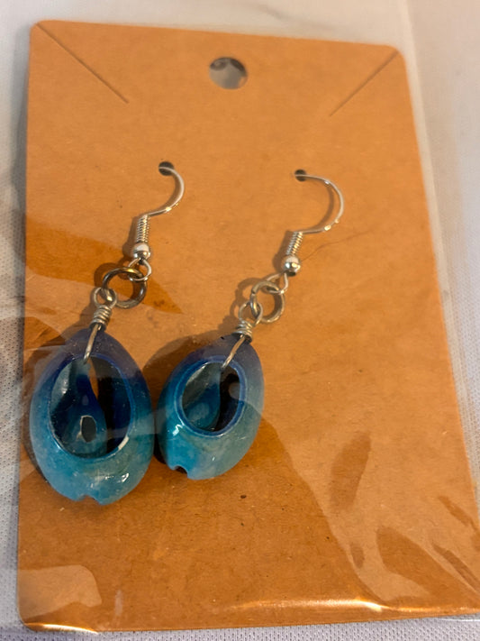 Blue Seashell Earrings