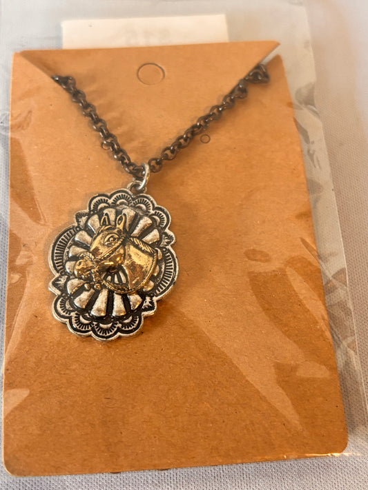 Western Horse Pendent Necklace