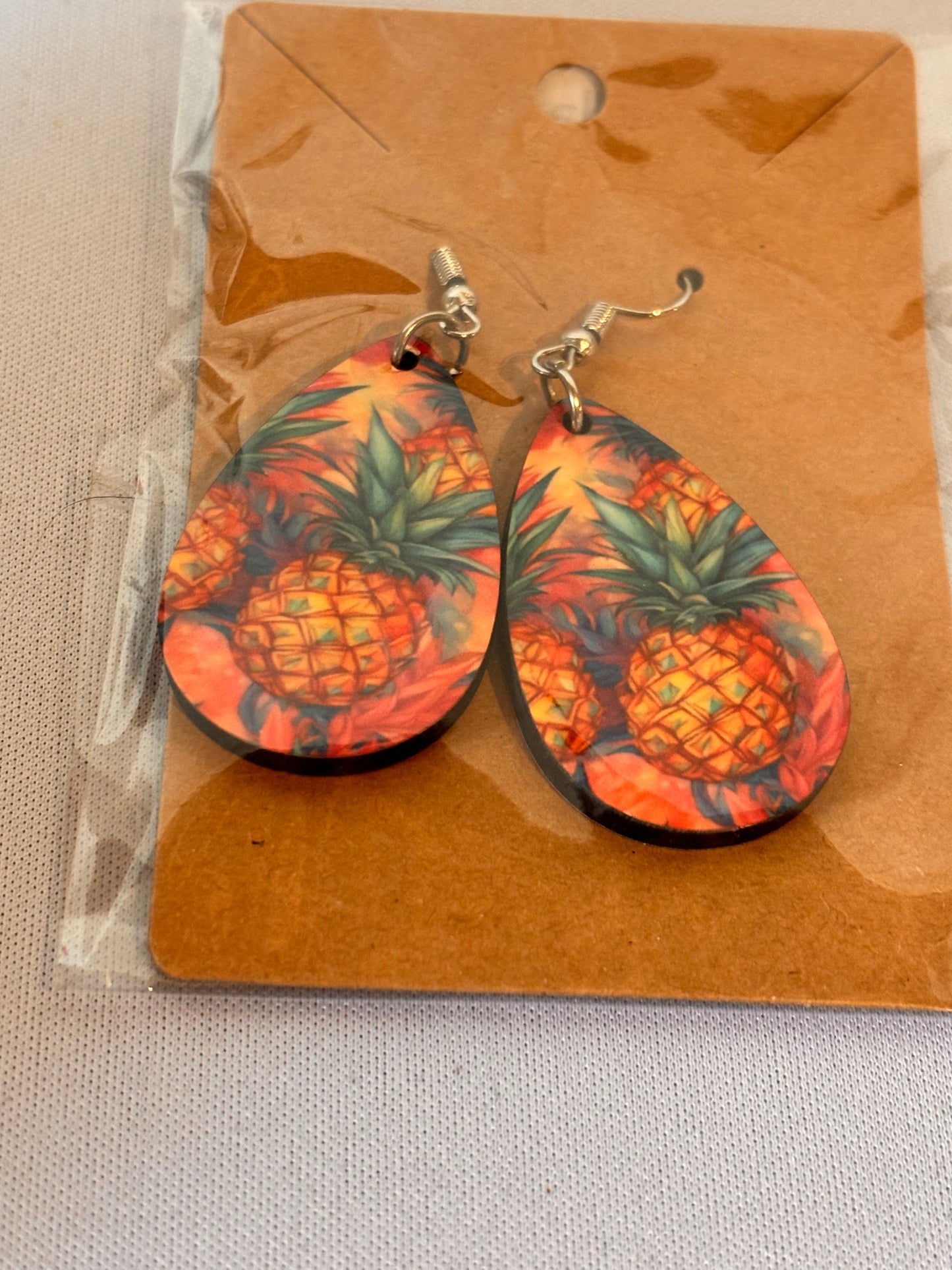 Pineapple design sublimation earrings