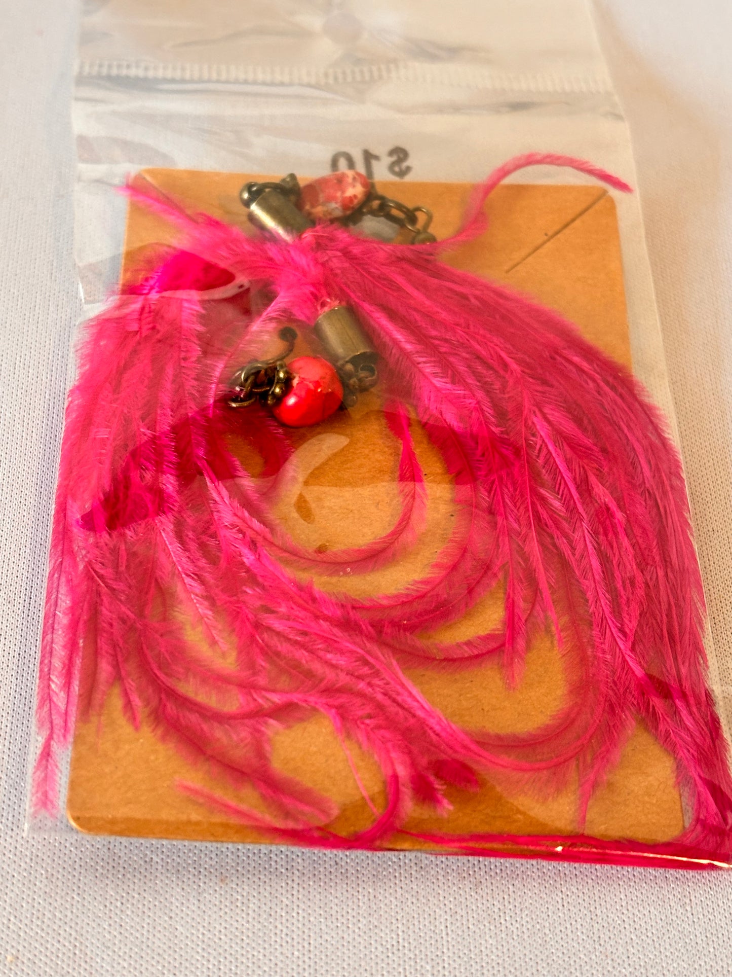 Pink Feather Earrings