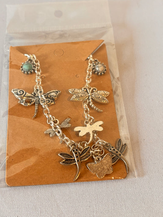 Dragonfly and Butterfly Charm Bracelet