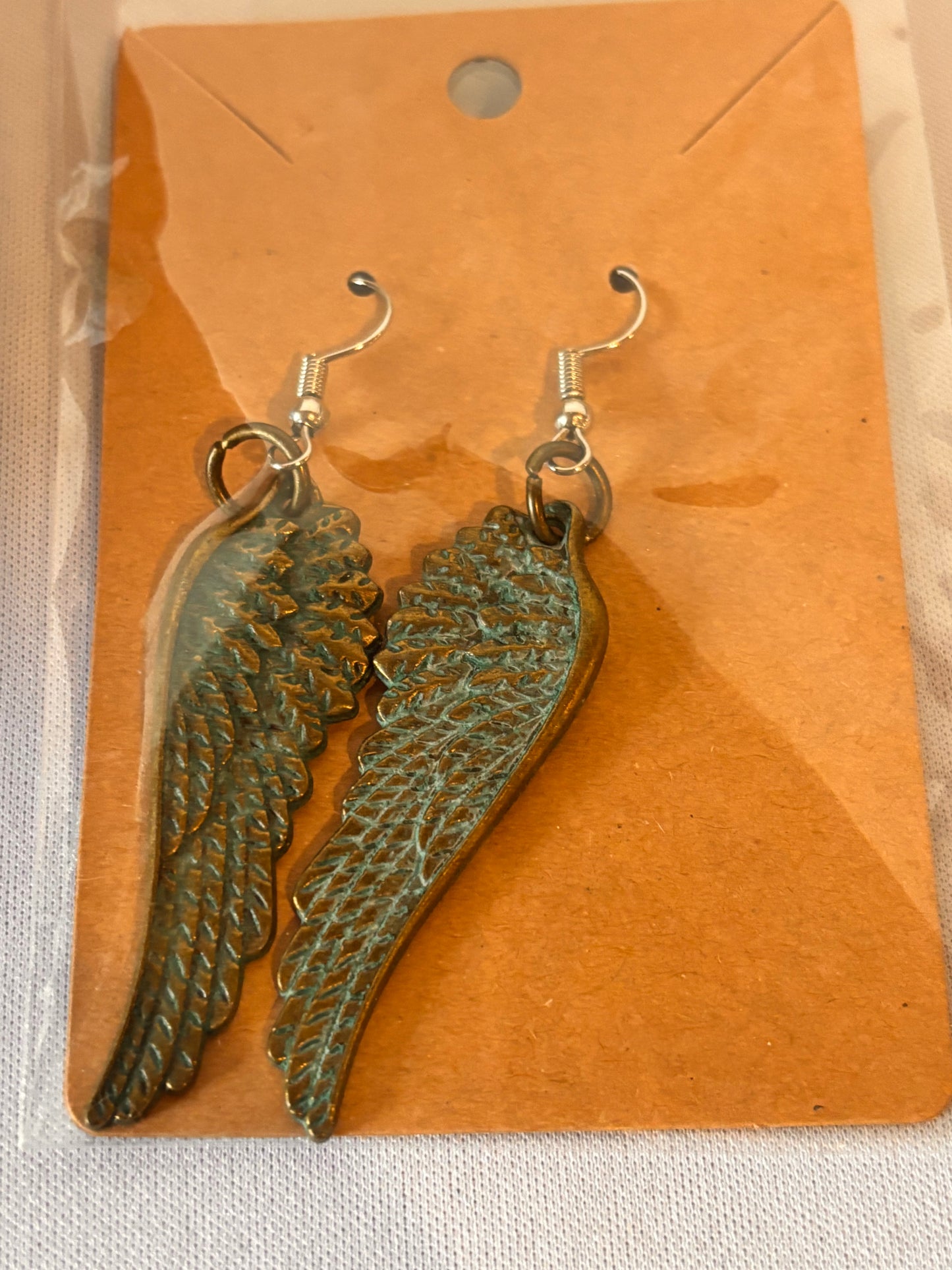 Teal Angel Wing Earrings