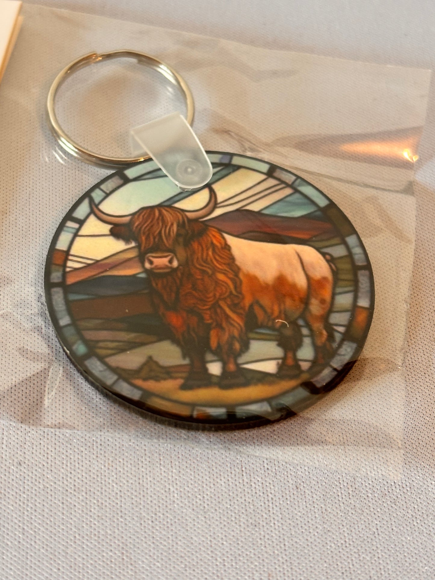 Longhorn Cow Sublimation Keychain