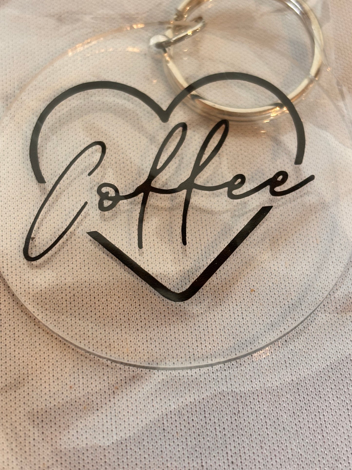 Coffee Heart Vinyl Keychain