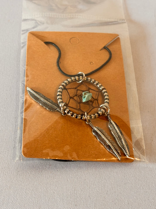 Dreamcatcher with Turquoise Stone necklace
